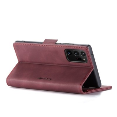 Samsung Galaxy Note 20 Ultra (N986F) CaseMe Retro открываемый, бордового цвета, кожаный чехол – книжка | Vacins.lv
