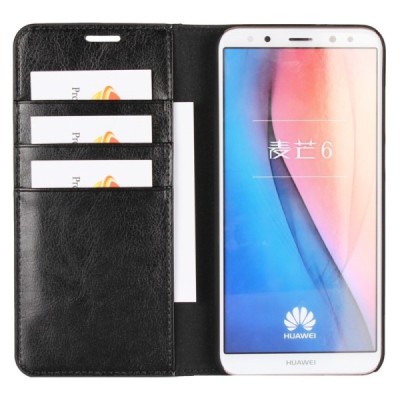 Huawei Mate 10 Lite „Split“ sērijas melns atvērams maciņš, maks | Vacins.lv
