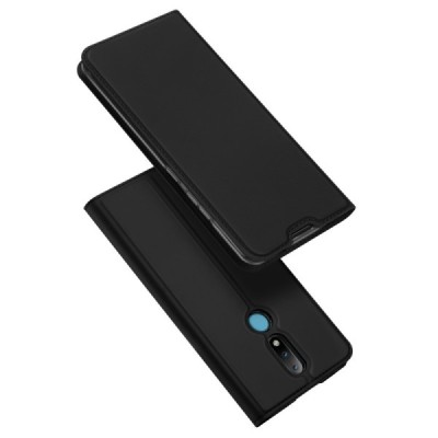 Nokia 2.4 „Dux Ducis“ Skin sērijas melns ādas atvērams maciņš | Vacins.lv