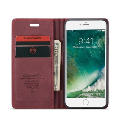Apple iPhone SE 2020 (iPhone 7, 8) CaseMe Retro открываемый, бордового цвета, кожаный чехол – книжка | Vacins.lv