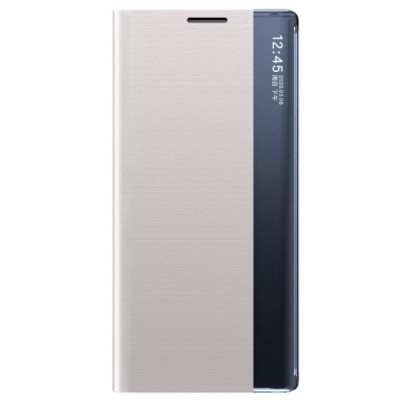 Huawei P smart 2021 View Line открываемый серебристый кожаный чехол - книжка | Vacins.lv