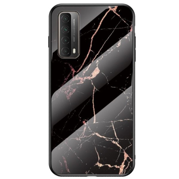 „Marble“ cieta silikona (TPU) apvalks - melns / zelta (P smart 2021)