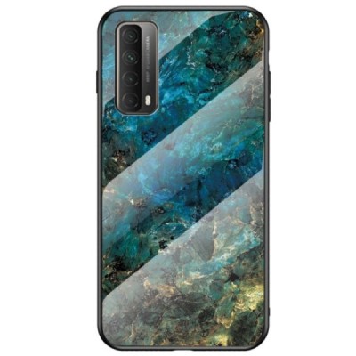 Huawei P smart 2021 „Marble“ твердый силиконовый чехол TPU синего цвета | Vacins.lv