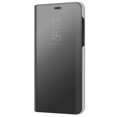 Samsung Galaxy A8 2018 (A530F) plastmasas atvērams melns ādas maciņš | Vacins.lv