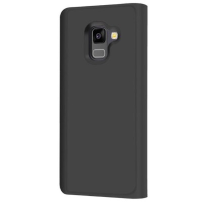 Samsung Galaxy A8 2018 (A530F) открываемый чёрный пластиковый чехол-книжка | Vacins.lv