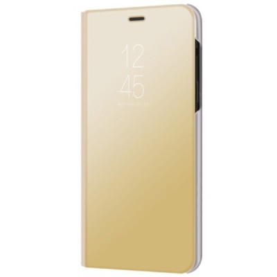 Samsung Galaxy A8 2018 (A530F) plastmasas atvērams zelta ādas maciņš | Vacins.lv