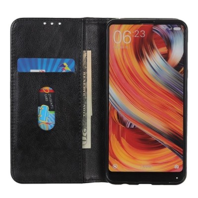 Samsung Galaxy A40 (A405F) „Split“ чёрный кожаный чехол-книжка | Vacins.lv