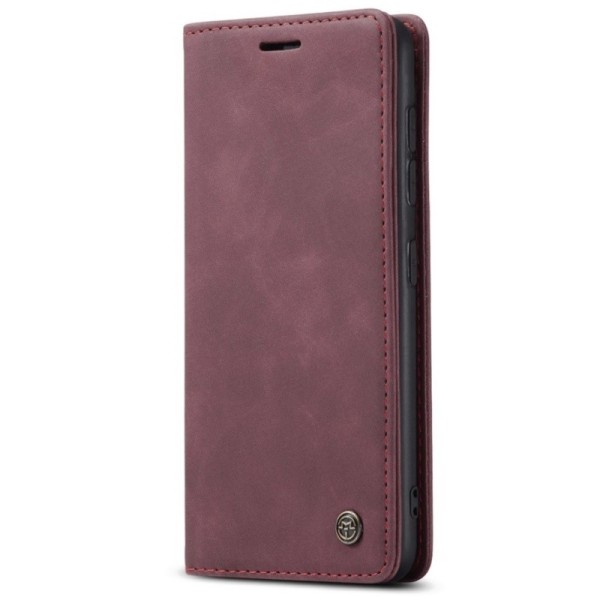 Кожиный чехол-книжка "CaseMe" Retro – бордовый (Galaxy A42 5G)