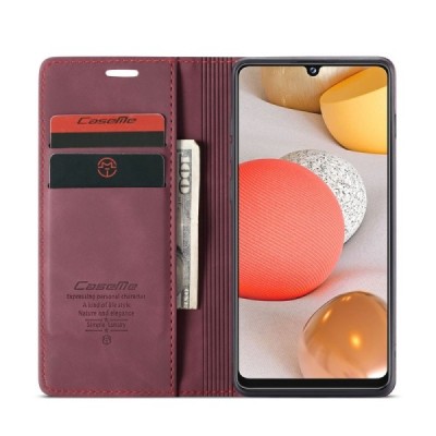 Samsung Galaxy A42 5G CaseMe Retro открываемый, бордового цвета, кожаный чехол – книжка | Vacins.lv