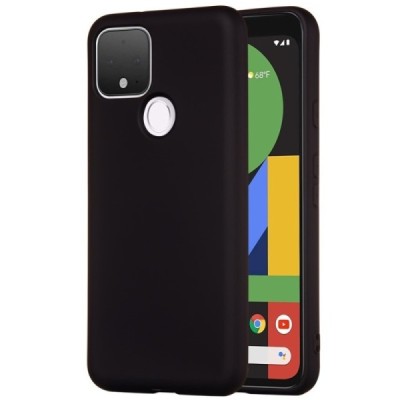 Google Pixel 4A 5G „Shell“ cieta silikona (TPU) melns apvalks | vacins.lv