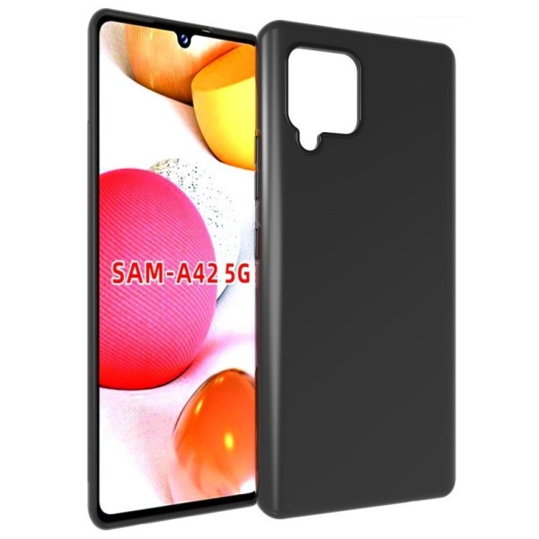 Cieta silikona (TPU) apvalks - melns (Galaxy A42 5G)