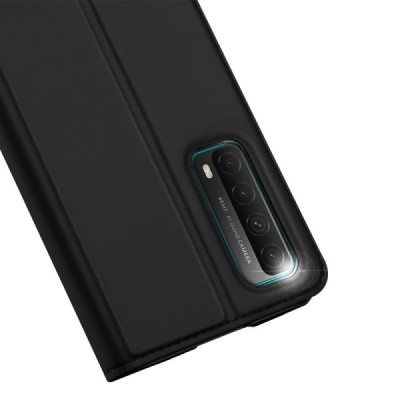 Huawei P smart 2021 „Dux Ducis“ Skin sērijas melns ādas atvērams maciņš | Vacins.lv