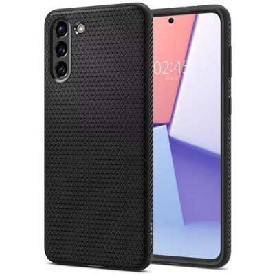 Samsung Galaxy S21+ (G996B) Spigen Liquid Air чёрный твердый силиконовый чехол | Vacins.lv