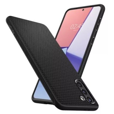Samsung Galaxy S21+ (G996B) Spigen Liquid Air чёрный твердый силиконовый чехол | Vacins.lv