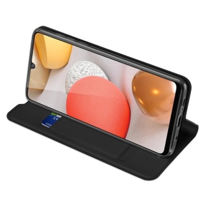 Samsung Galaxy A42 5G Dux Ducis Skin sērijas melns ādas atvērams maciņš | Vacins.lv
