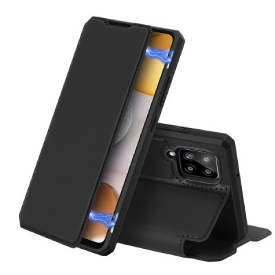 Samsung Galaxy A42 5G Dux Ducis Skin X sērijas melns ādas atvērams maciņš | Vacins.lv