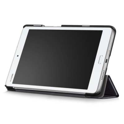 Huawei MediaPad M3 Lite 8.0 atvēramais melns maciņš | Vacins.lv