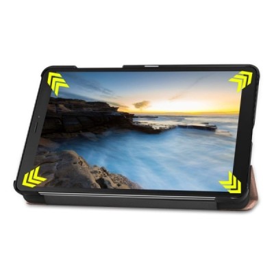 Samsung Galaxy Tab A 8.0 (T290, T295) золотой кожаный чехол-книжка (складной) | Vacins.lv