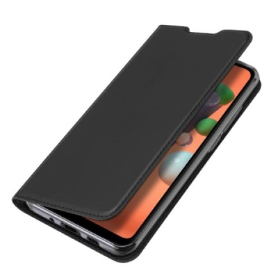 Samsung Galaxy M11 (M115F) Dux Ducis Skin sērijas melns ādas atvērams maciņš | Vacins.lv