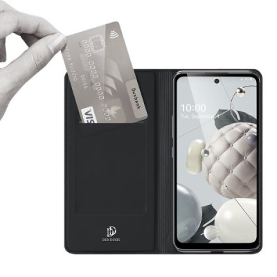 Dux Ducis Skin серии LG K42 чёрный кожаный чехол-книжка | Vacins.lv