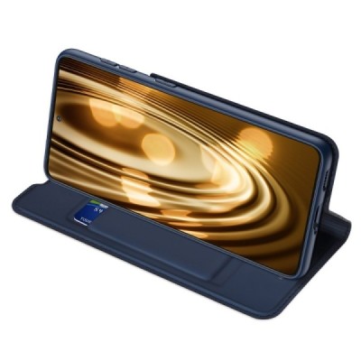 Samsung Galaxy S21+ (G996B) Dux Ducis Skin sērijas zils ādas atvērams maciņš | Vacins.lv