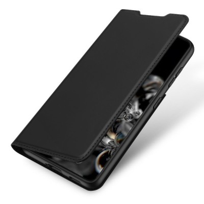Samsung Galaxy S21 Ultra (G998B) Dux Ducis Skin sērijas melns ādas atvērams maciņš | Vacins.lv