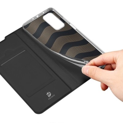 Xiaomi Mi 10T (Mi 10T Pro) Dux Ducis Skin sērijas melns ādas atvērams maciņš | Vacins.lv