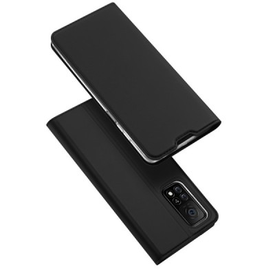 Xiaomi Mi 10T (Mi 10T Pro) Dux Ducis Skin sērijas melns ādas atvērams maciņš | Vacins.lv