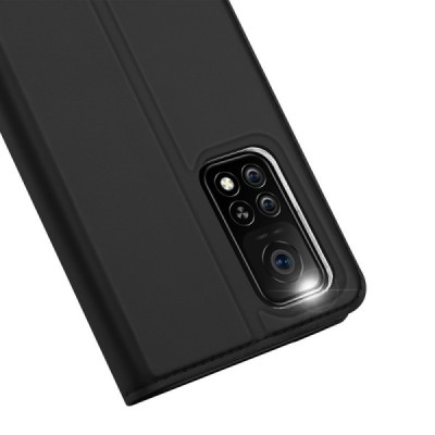 Xiaomi Mi 10T (Mi 10T Pro) Dux Ducis Skin sērijas melns ādas atvērams maciņš | Vacins.lv