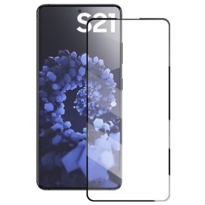 Samsung Galaxy S21 (G991B) „Mocolo“ 9H Tempered Glass усиленная защита, черное защитное стекло с полным покрытием толщиной 0,26