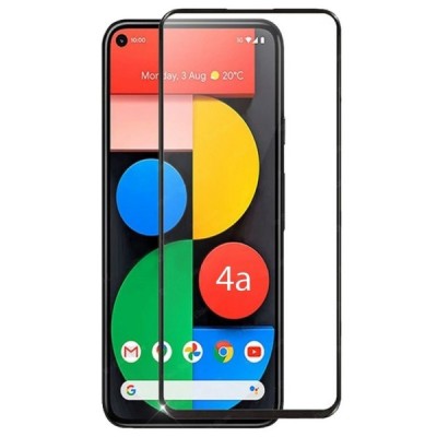 Google Pixel 4A 5G „Rurihai“ 9H Tempered Glass усиленная защита, черное защитное стекло с полным покрытием 0.26 мм | Vacins.lv