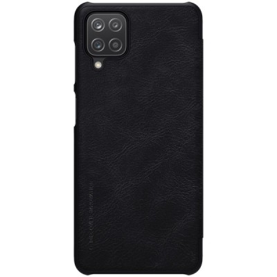 Greznais „Nillkin“ Qin sērijas ādas atvērams melns Samsung Galaxy A12 (A125F) | Vacins.lv