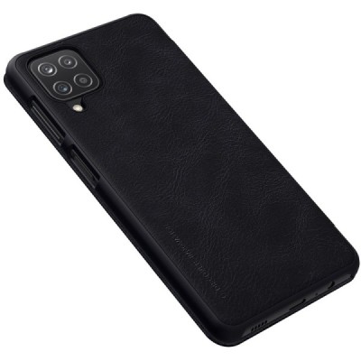 Greznais „Nillkin“ Qin sērijas ādas atvērams melns Samsung Galaxy A12 (A125F) | Vacins.lv