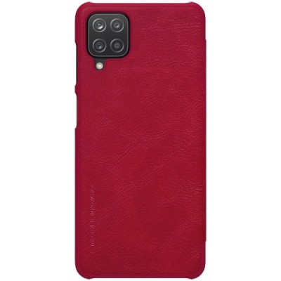 Greznais „Nillkin“ Qin sērijas ādas atvērams sarkans Samsung Galaxy A12 (A125F) | Vacins.lv