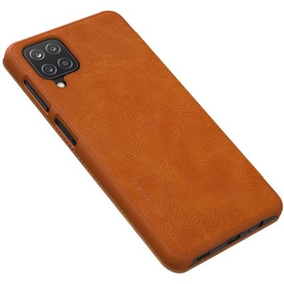 Greznais „Nillkin“ Qin sērijas ādas atvērams brūns Samsung Galaxy A12 (A125F) | Vacins.lv