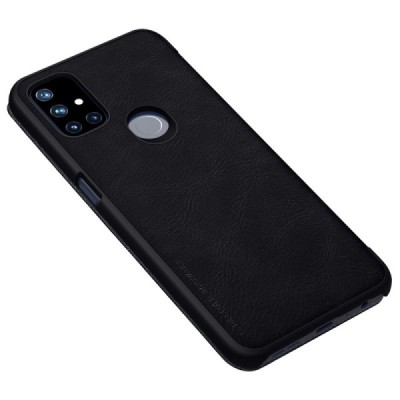 Greznais „Nillkin“ Qin sērijas ādas atvērams melns OnePlus Nord N10 5G | Vacins.lv