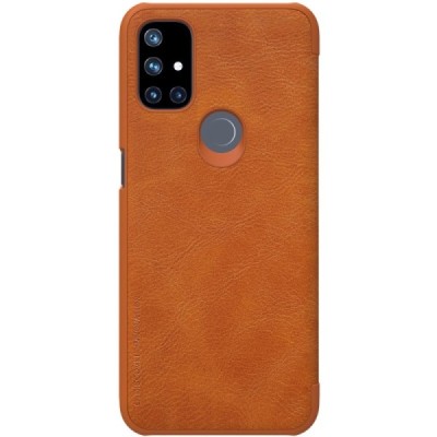 Greznais „Nillkin“ Qin sērijas ādas atvērams brūns OnePlus Nord N10 5G | Vacins.lv