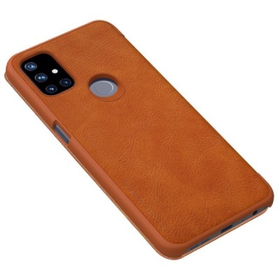Greznais „Nillkin“ Qin sērijas ādas atvērams brūns OnePlus Nord N10 5G | Vacins.lv