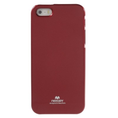 Apple iPhone 5, 5S Mercury Color sarkans cieta silikona (TPU) futrālis / Vacins.lv