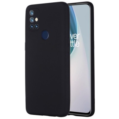 OnePlus Nord N10 5G „Shell“ cieta silikona (TPU) melns apvalks | vacins.lv