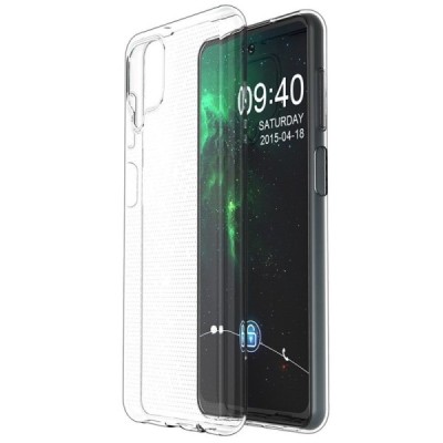 Samsung Galaxy A12 (A125F) самый тонкий в мире чехол из прозрачного твердого силикона TPU | Vacins.lv