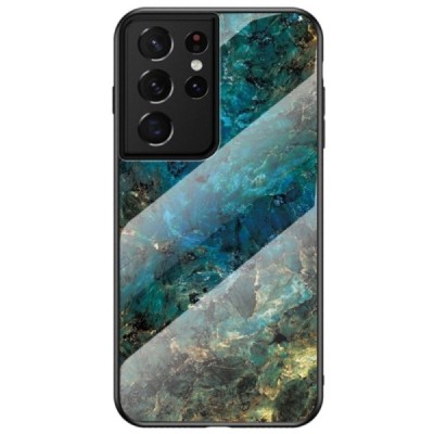 Samsung Galaxy S21 Ultra (G998B) „Marble“ cieta silikona (TPU) zils apvalks | vacins.lv