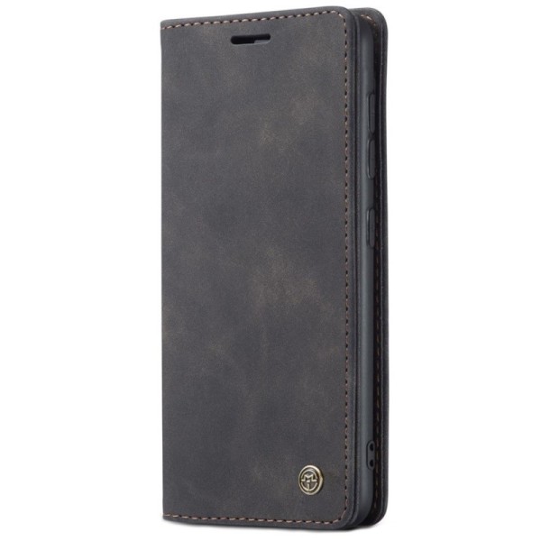 Кожиный чехол-книжка "CaseMe" Retro – чёрный (Galaxy S21+)