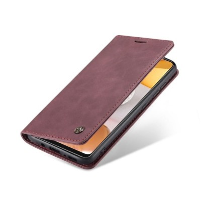 Samsung Galaxy S21+ (G996B) CaseMe Retro solīds atvēramais ādas bordo maciņš - maks | Vacins.lv