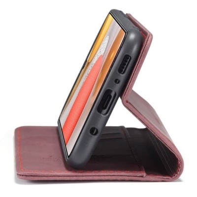 Samsung Galaxy S21 Ultra (G998B) CaseMe Retro открываемый, бордового цвета, кожаный чехол – книжка | Vacins.lv