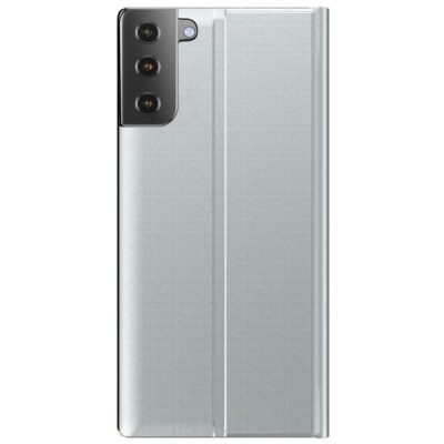 Samsung Galaxy S21+ (G996B) View Line sudrabs atvērams maciņš (maks) | Vacins.lv