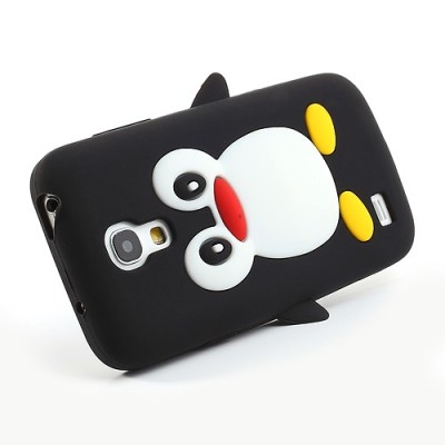 Rotaļīgs silikona Samsung Galaxy S4 mini i9195 apvalks pingvīns / Vacins.lv