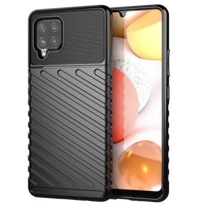 Samsung Galaxy A42 5G „Twill“ cieta silikona (TPU) melns apvalks | vacins.lv