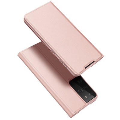 Dux Ducis Skin серии Samsung Galaxy S21 Ultra (G998B) розовый кожаный чехол-книжка | Vacins.lv
