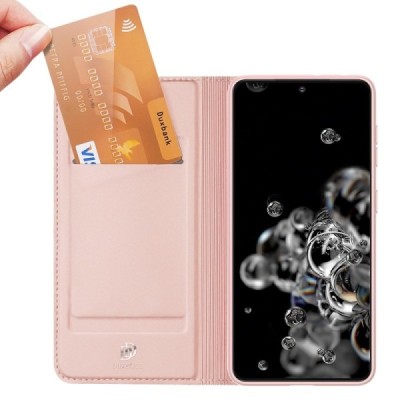 Dux Ducis Skin серии Samsung Galaxy S21 Ultra (G998B) розовый кожаный чехол-книжка | Vacins.lv